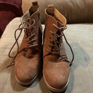 Lucky Brand Microsuede Brown Boots Size 7.5 or 8